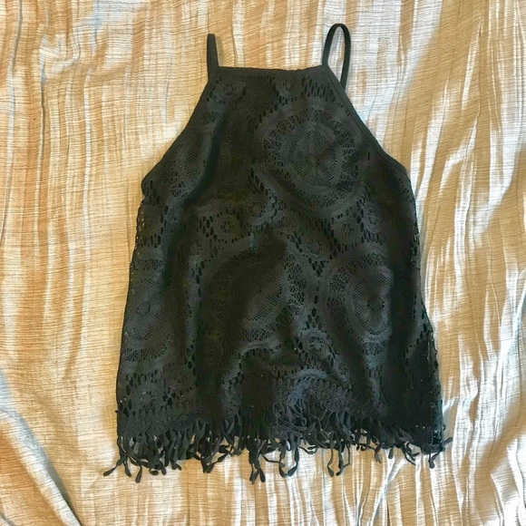 Xhilaration Black Lace Top - Size: S - Picture 2 of 5
